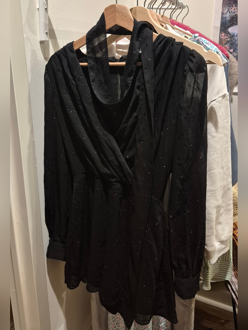 Express Black Sparkle Draped Sheer Romper/jumpsuit